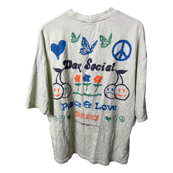 Asos Design Medium Day Social AOP Green Graphic T-shirt - Picture 2 of 5